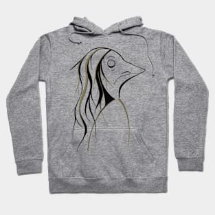 Drawing of mysterious creature with long hair Hoodie